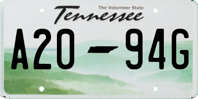 TN license plate A2094G