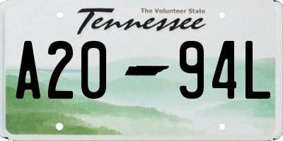 TN license plate A2094L