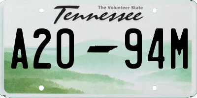 TN license plate A2094M