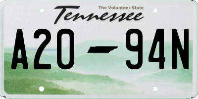 TN license plate A2094N