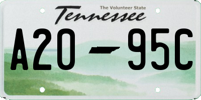 TN license plate A2095C