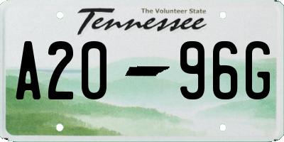 TN license plate A2096G