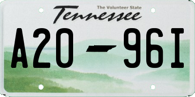 TN license plate A2096I