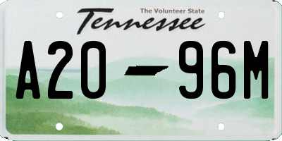 TN license plate A2096M