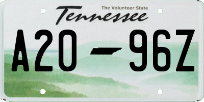 TN license plate A2096Z