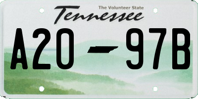 TN license plate A2097B