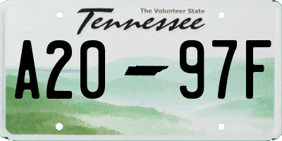 TN license plate A2097F