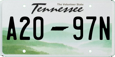 TN license plate A2097N