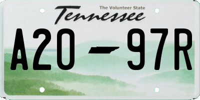 TN license plate A2097R
