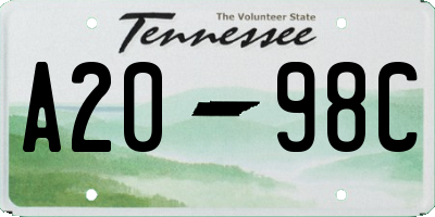 TN license plate A2098C