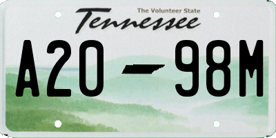 TN license plate A2098M