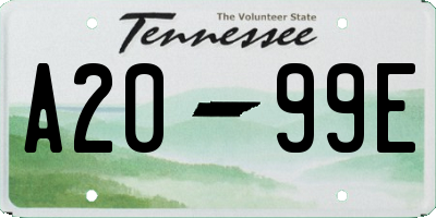 TN license plate A2099E