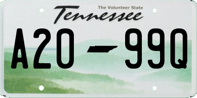 TN license plate A2099Q