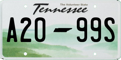 TN license plate A2099S