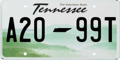 TN license plate A2099T