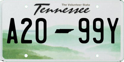 TN license plate A2099Y