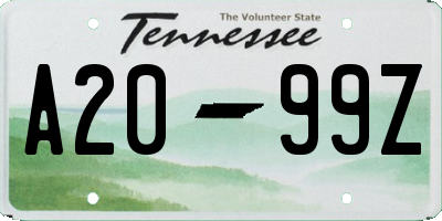 TN license plate A2099Z