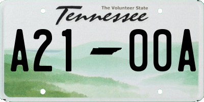 TN license plate A2100A