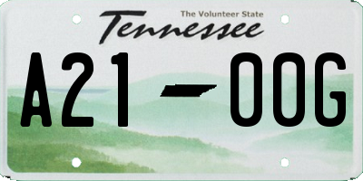 TN license plate A2100G