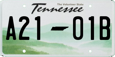 TN license plate A2101B