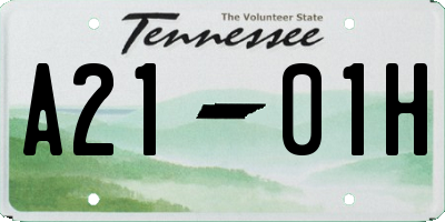 TN license plate A2101H