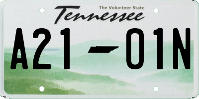 TN license plate A2101N