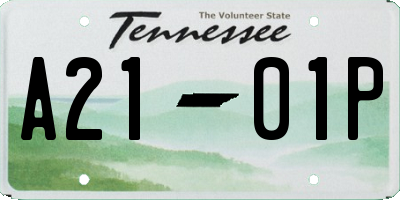 TN license plate A2101P