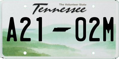 TN license plate A2102M
