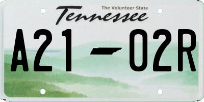 TN license plate A2102R