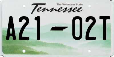 TN license plate A2102T