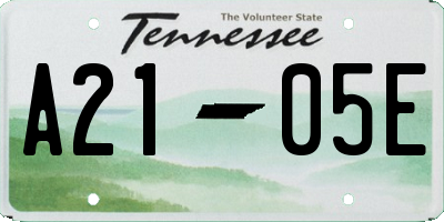TN license plate A2105E