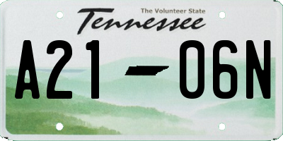 TN license plate A2106N