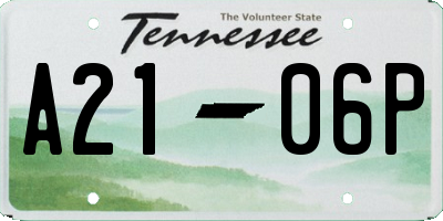 TN license plate A2106P