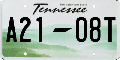 TN license plate A2108T