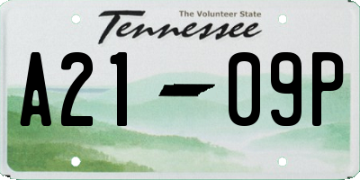TN license plate A2109P