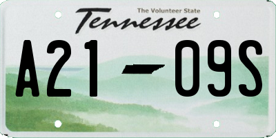 TN license plate A2109S