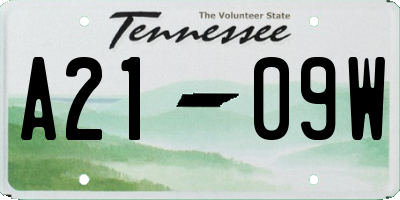 TN license plate A2109W