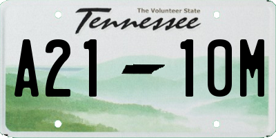 TN license plate A2110M