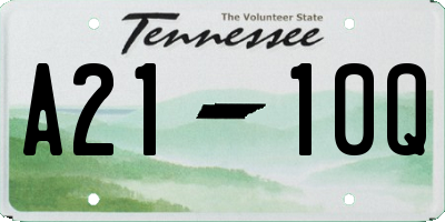 TN license plate A2110Q