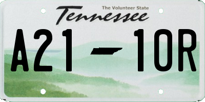TN license plate A2110R