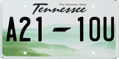 TN license plate A2110U
