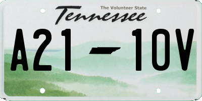 TN license plate A2110V