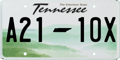 TN license plate A2110X