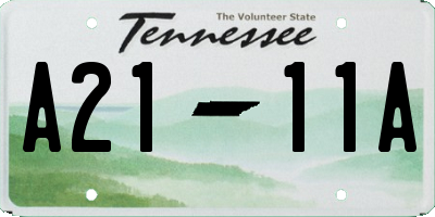 TN license plate A2111A