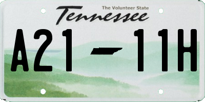 TN license plate A2111H