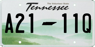 TN license plate A2111Q