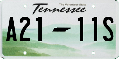 TN license plate A2111S