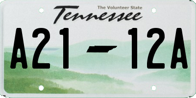 TN license plate A2112A