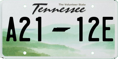 TN license plate A2112E