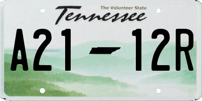 TN license plate A2112R
